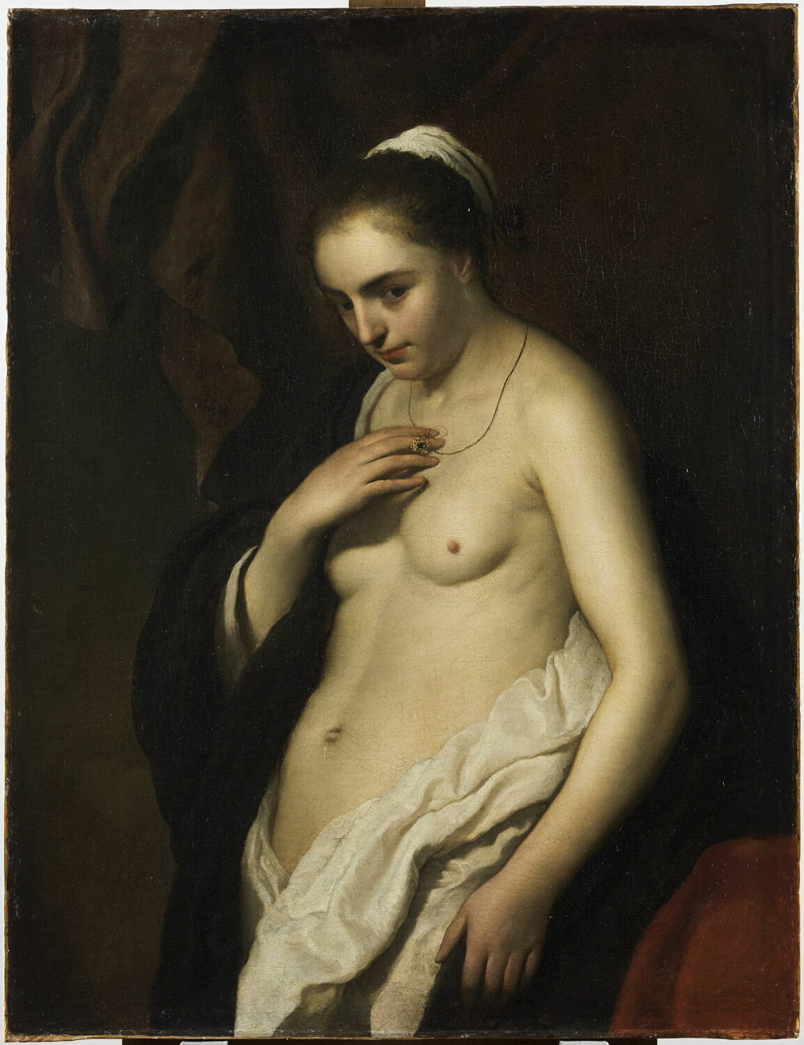 Étude de femme à demi dévêtue, Van Loo, Jacob, XVIIe siècle (fin des années 1650) (1650)