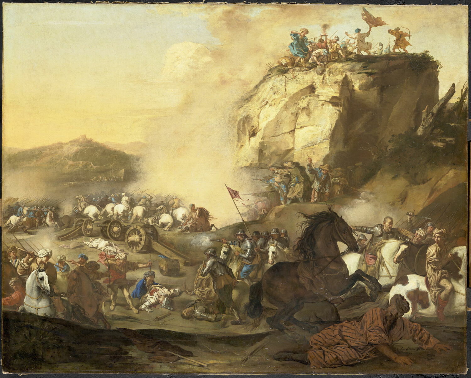 Bataille contre les Turcs (?), Lione, Andrea di, XVIIe siècle (1641)