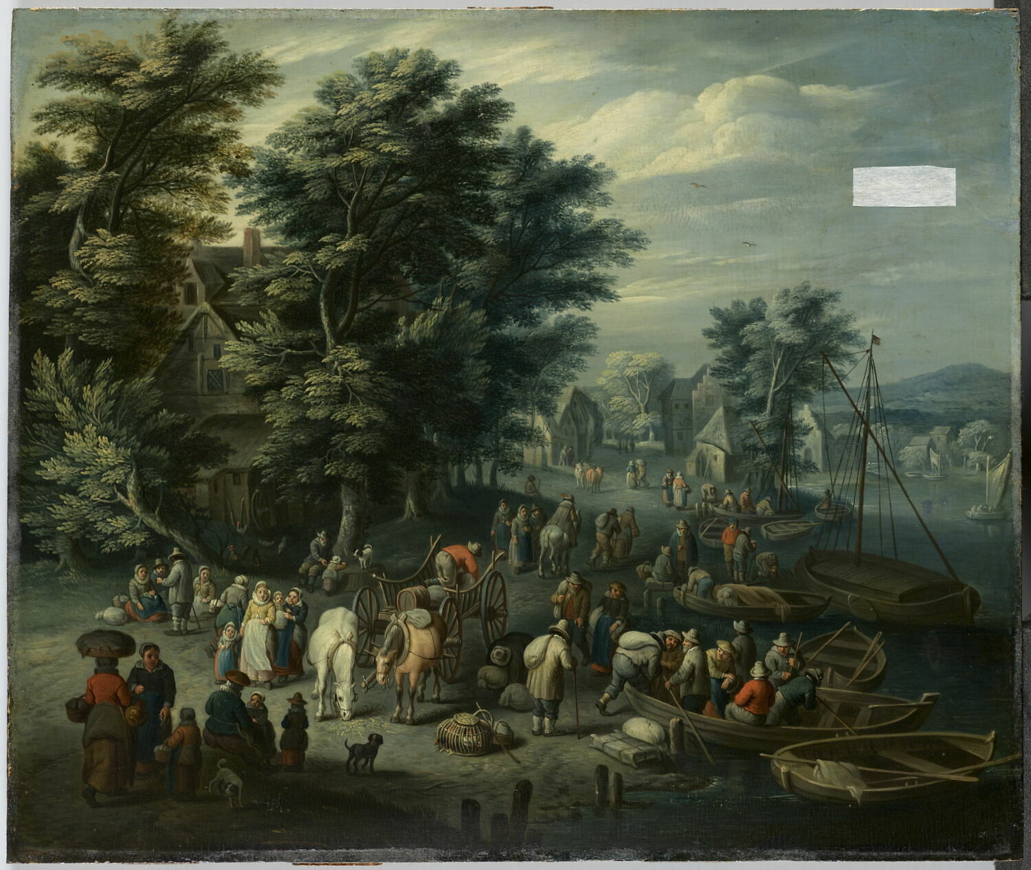 Paysans près d'un cours d'eau, Michau, Theobald, XVIIIe siècle (1700 - 1800)