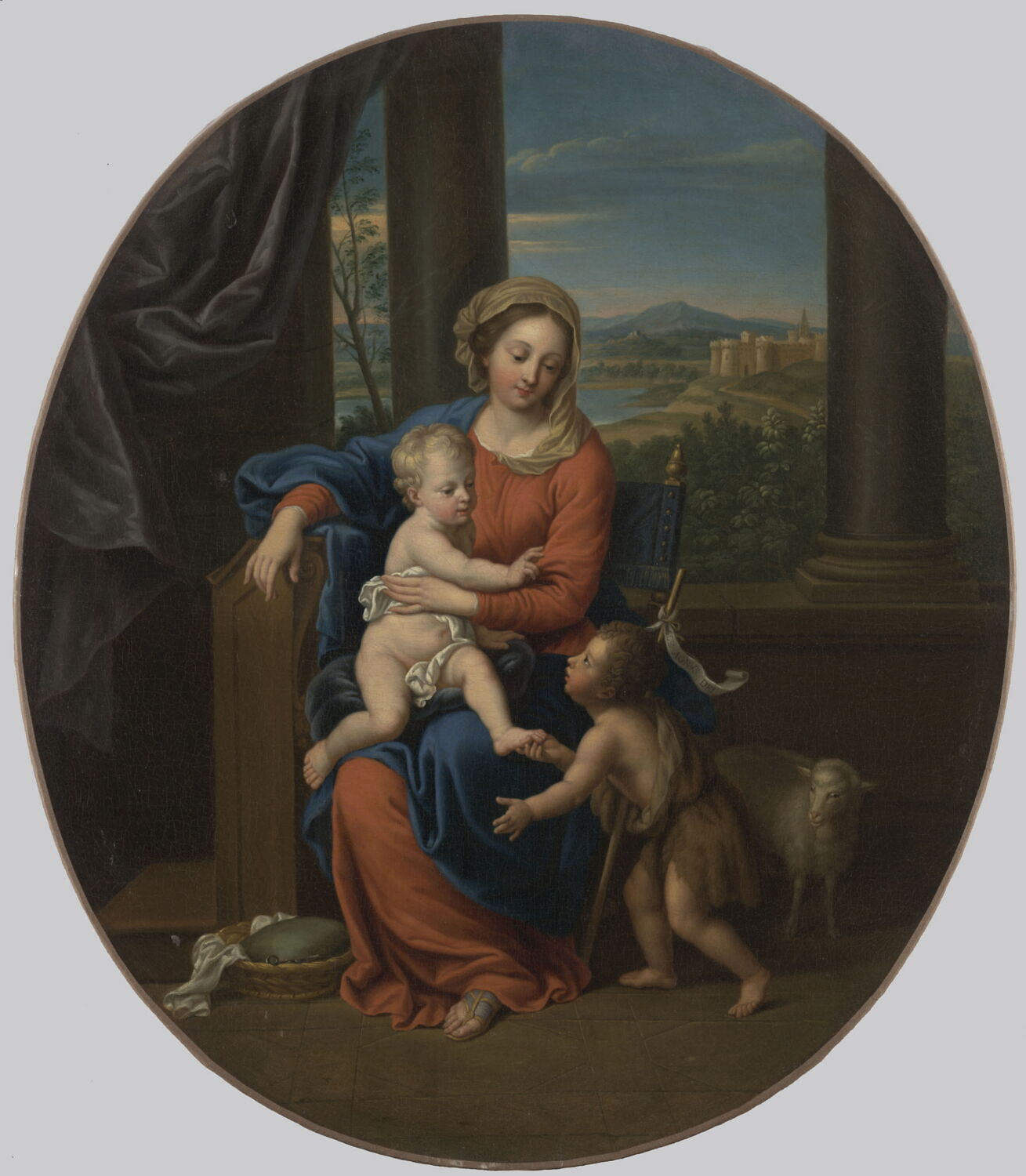 La Vierge et l'Enfant, avec le petit saint Jean, Mignard, Pierre, XVIIe siècle (1600 - 1700)