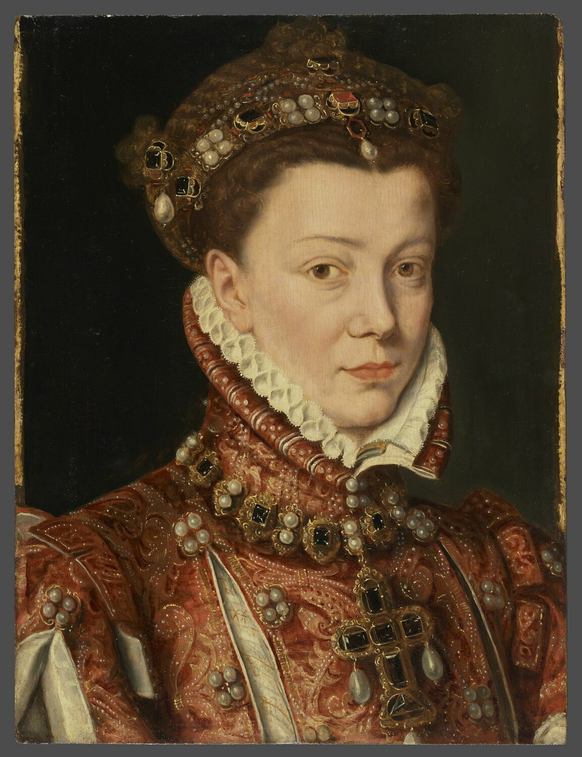 Portrait d'Élisabeth de Valois (1545 1568), fille de Henri II, roi de France, femme de Philippe II, roi d'Espagne, Mor van Dashorst, Anthonis, 2e tiers du XVIe siècle (1535 - 1570)