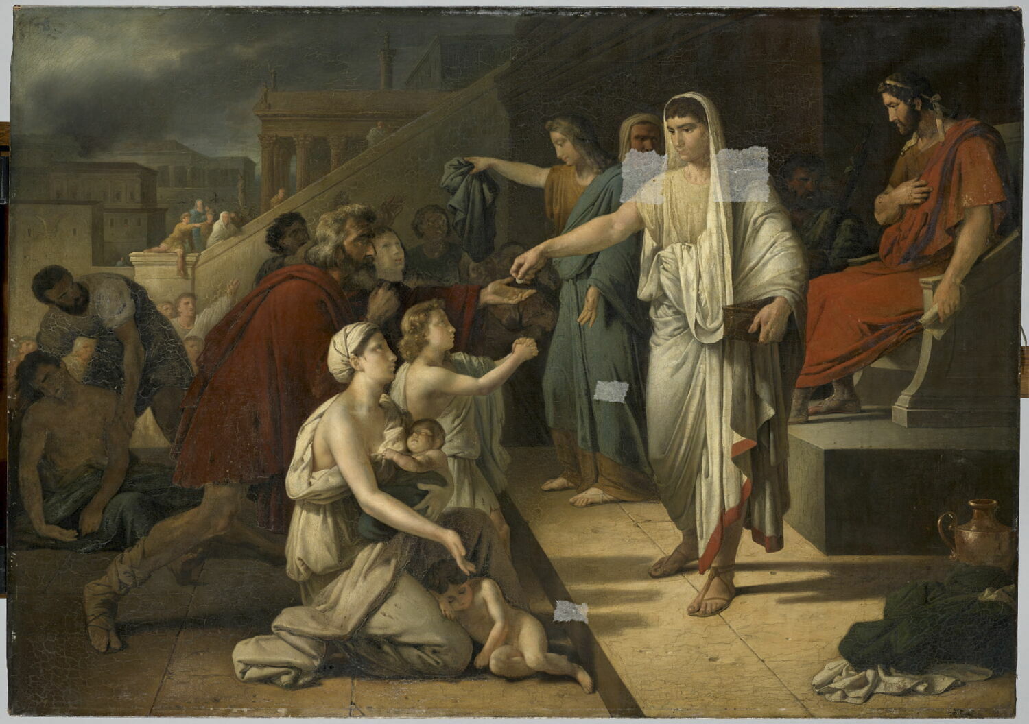 Titus faisant distribuer des secours au peuple, Heim, François-Joseph, XIXe siècle (1800 - 1900)