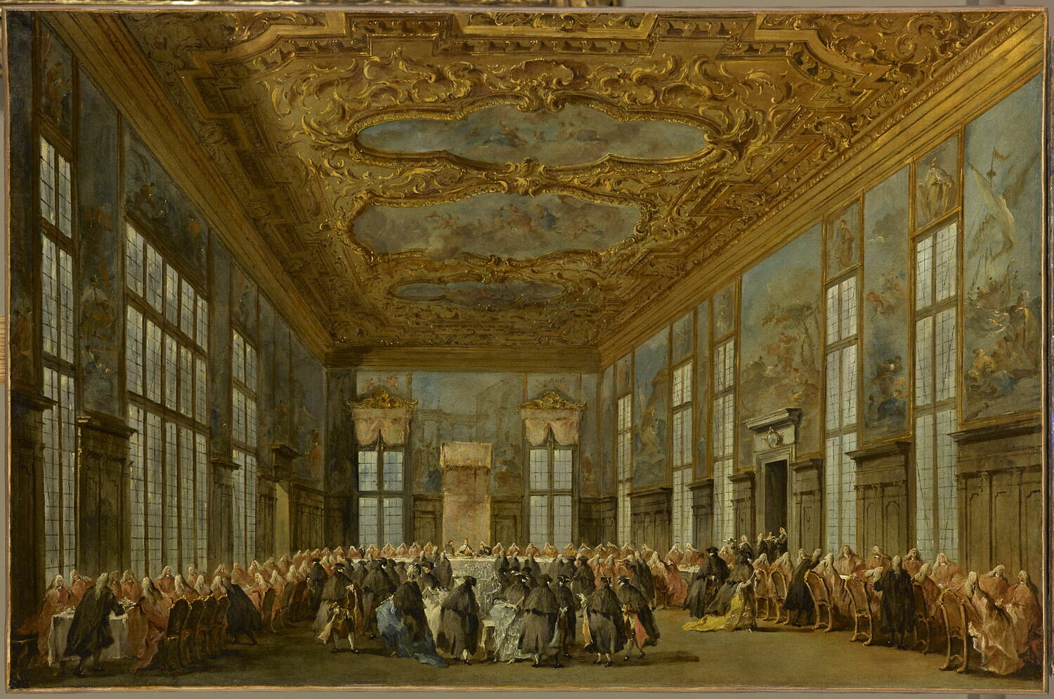 Le Doge offre à déjeuner aux ambassadeurs, Guardi, Francesco, 3e tiers du XVIIIe siècle (vers 1770 - 1780)