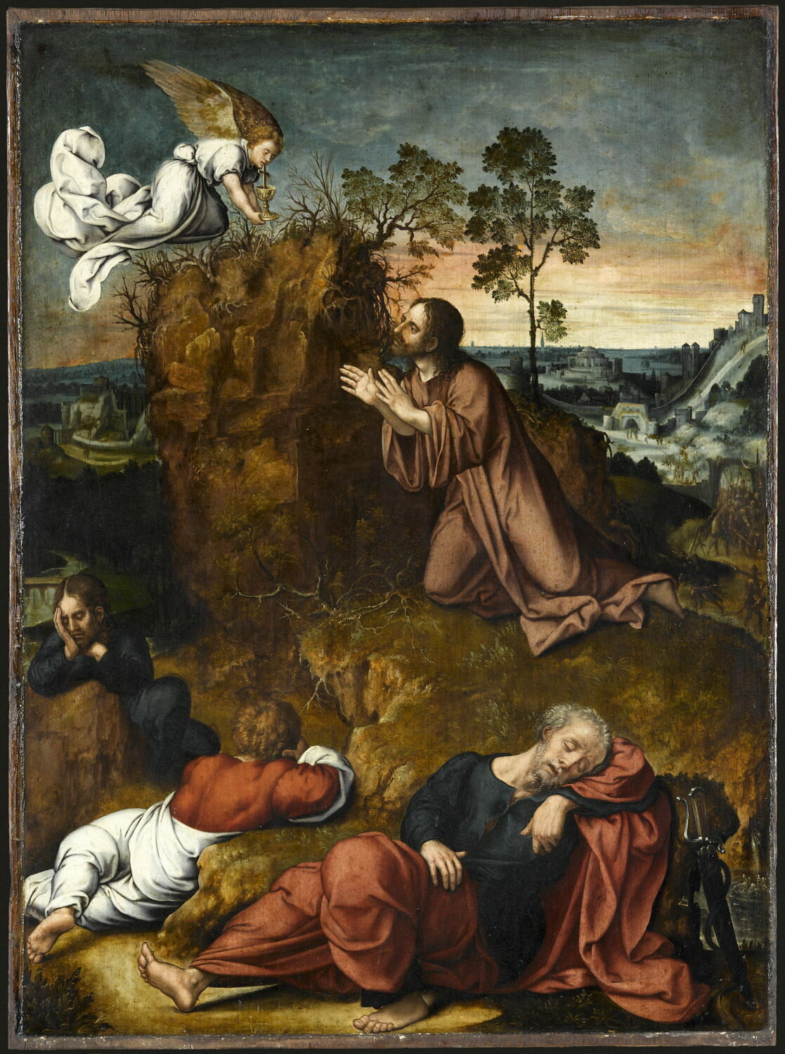 Le Christ au Jardin des oliviers, avec les apôtres endormis, Van Orley, Bernard, XVIe siècle (1500 - 1600)