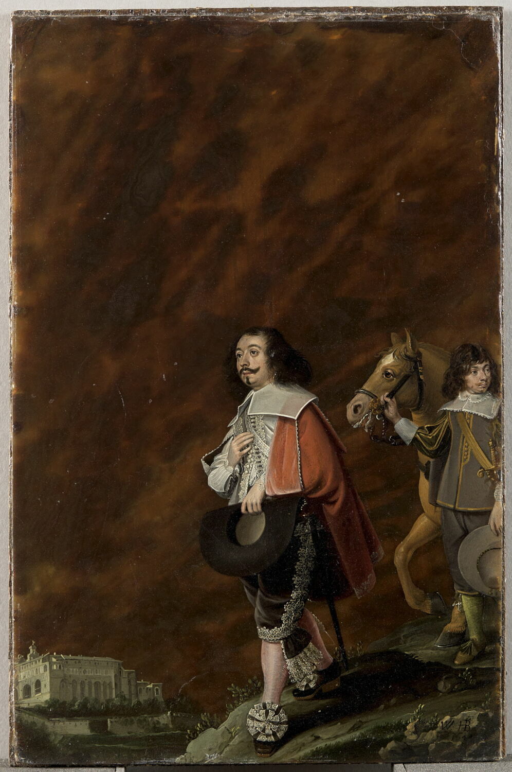 Portrait de gentilhomme sur fond de paysage napolitain, Heimbach, Wolfgang, XVIIe siècle (1644)