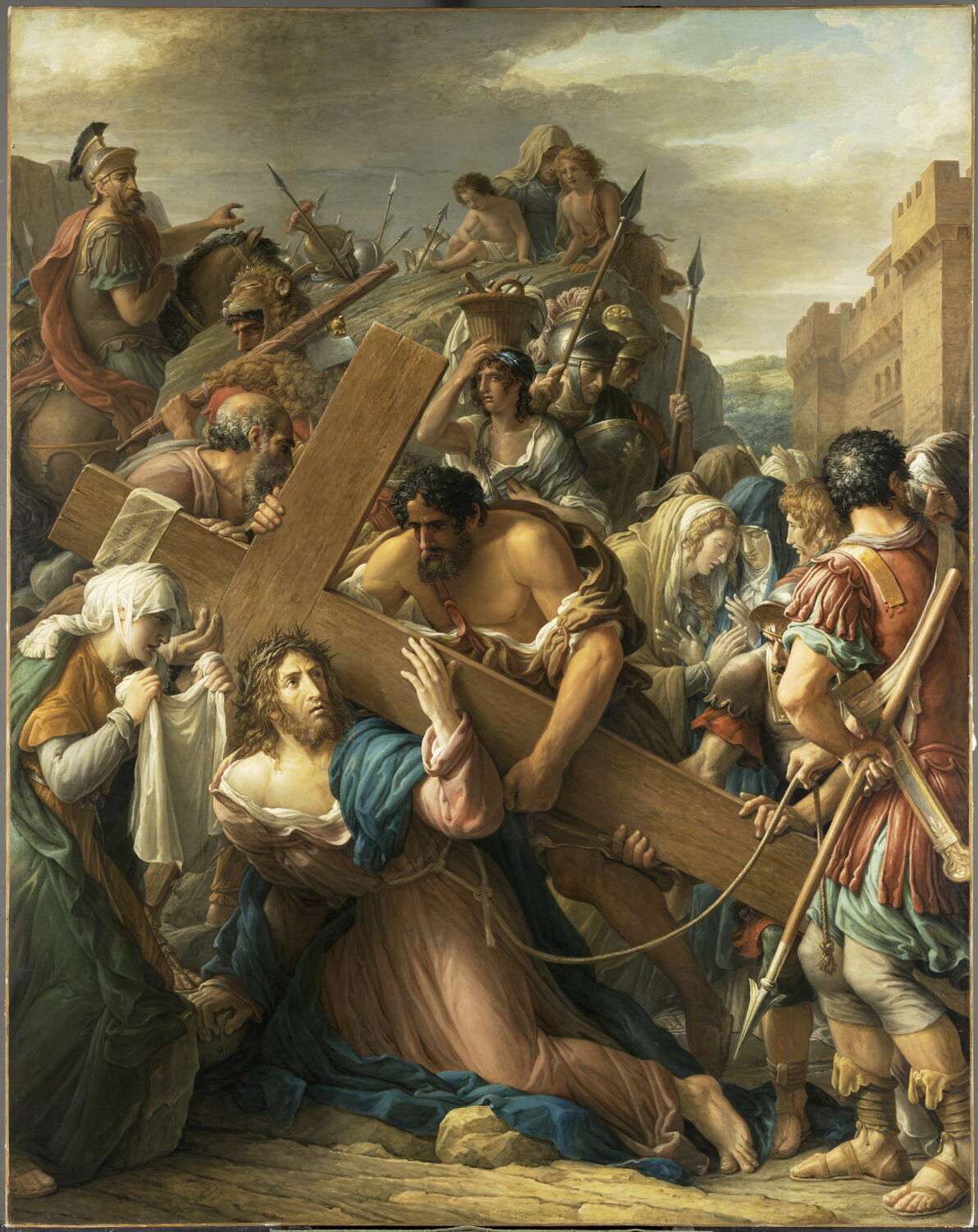 Jésus Christ conduit au calvaire tombé sous le poids de la croix, Garnier, Étienne Barthélémy, XIXe siècle (1800 - 1900)