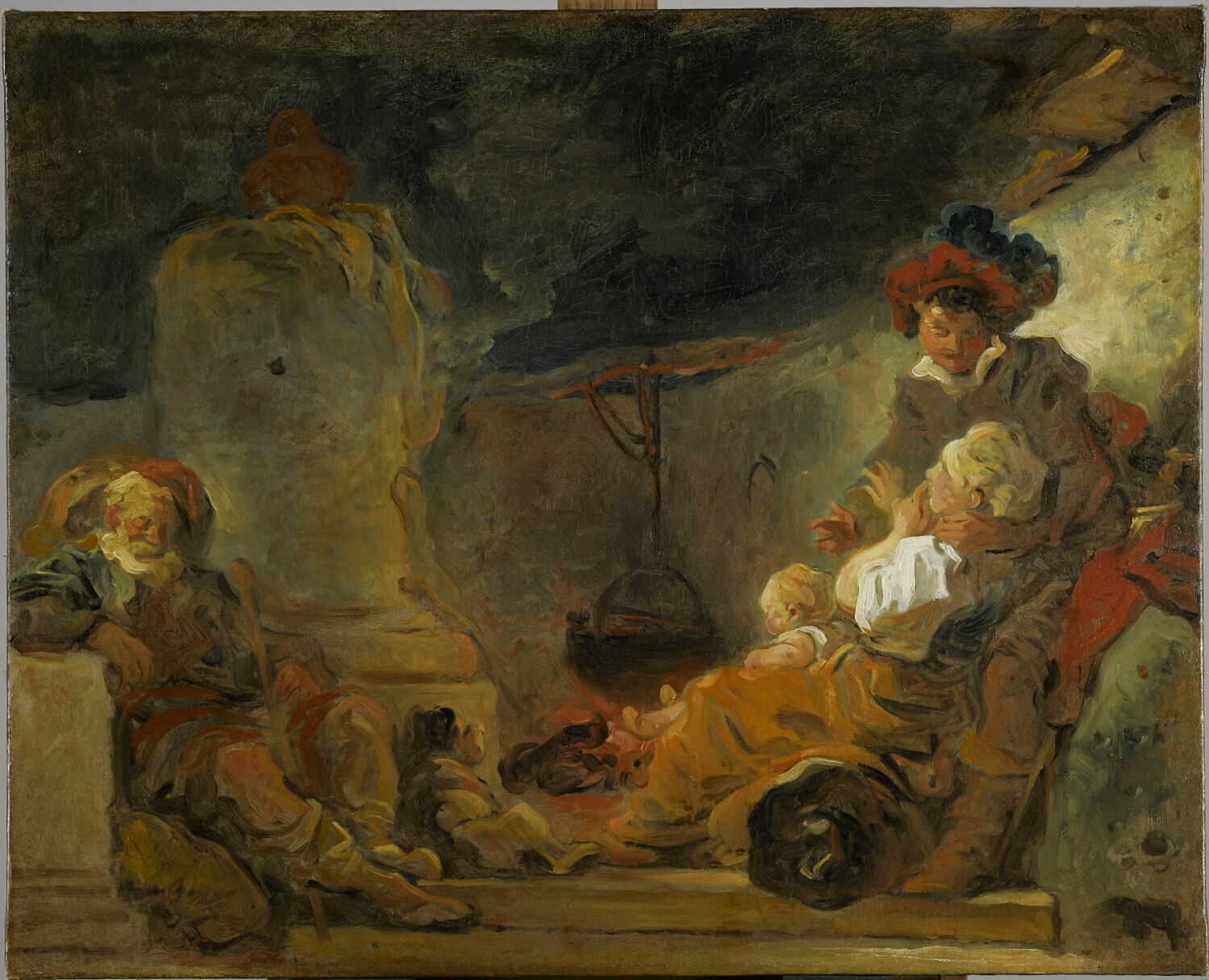 Scène nocturne, dite Le Songe du mendiant, Fragonard, Jean-Honoré, 3e quart du XVIIIe siècle (vers 1765 - 1768)