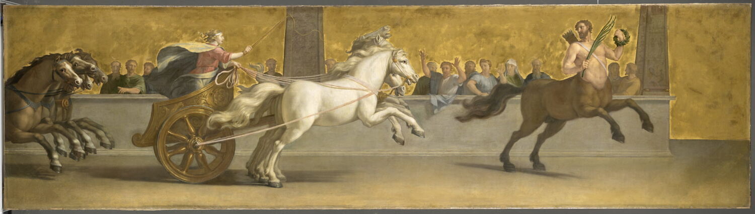 Le centaure Chiron enseigne la course de chars à Achille, Champaigne, Jean-Baptiste de, XVIIe siècle (1666 - 1671)