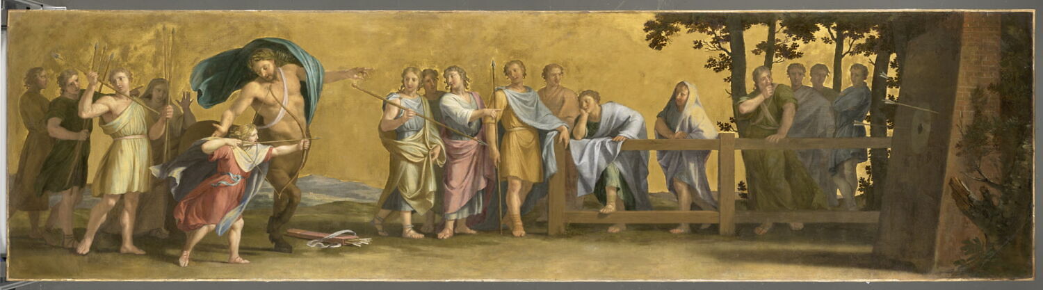 Le centaure Chiron enseigne le tir à l'arc à Achille, Champaigne, Jean-Baptiste de, XVIIe siècle (1666 - 1669)
