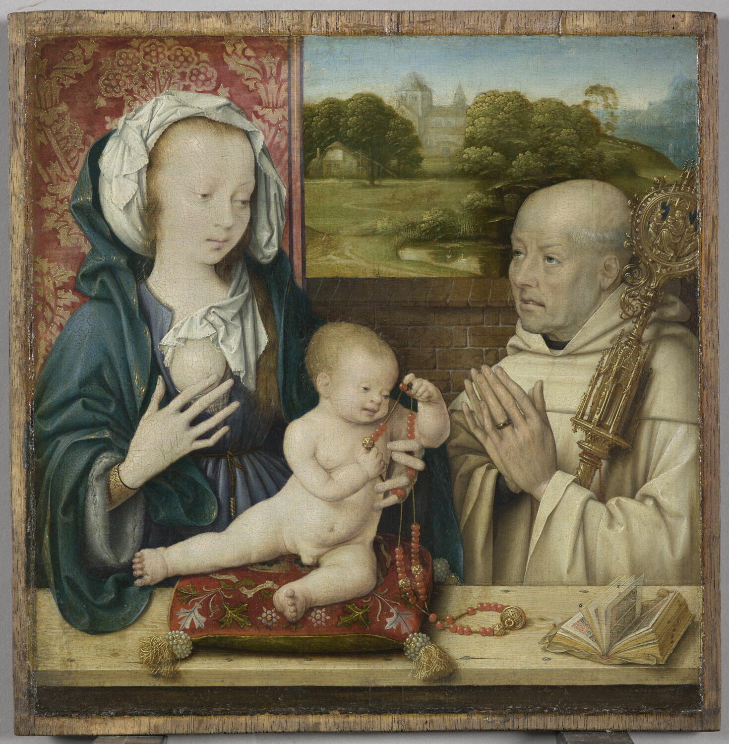 Saint Bernard en prière devant la Vierge et l'Enfant, Cleve, Joos van, Fin du XVe siècle - début du XVIe siècle (1505 - 1510)