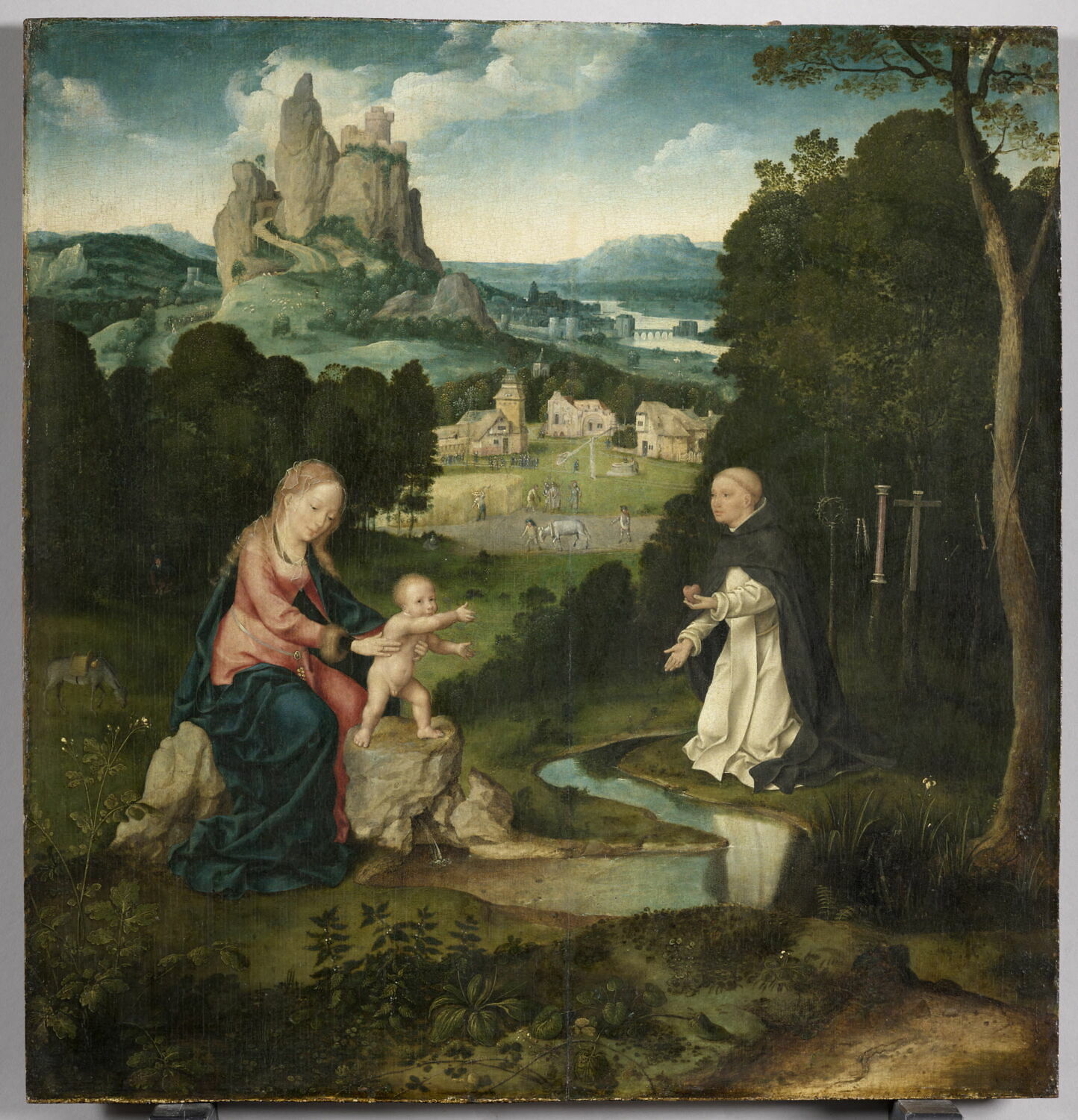 La Vierge et l'Enfant avec un dominicain offrant son coeur, Cleve, Joos van, 1e quart du XVIe siècle (1515 - 1518)