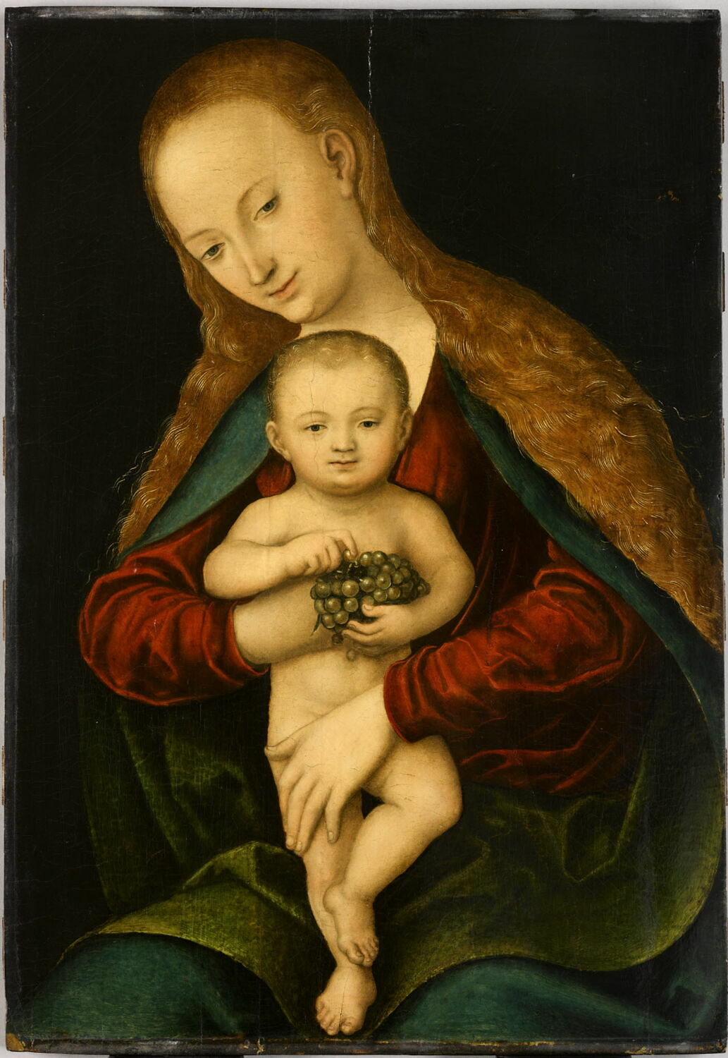 Vierge avec l'Enfant tenant une grappe, Cranach l'ancien, Lucas, XVIe siècle (1500 - 1600)