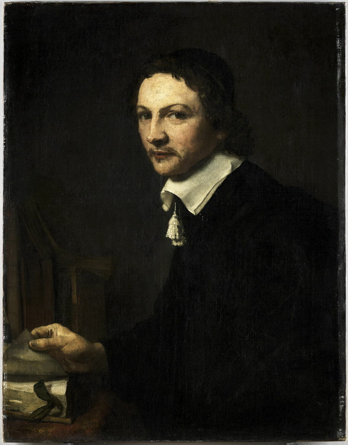 Portrait d'un jeune savant ou Clerc feuilletant un livre, Drost, Willem, XVIIe siècle (1654)