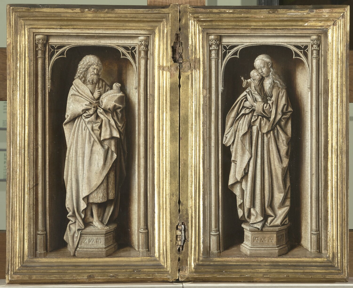 Diptyque avec saint Jean Baptiste et la Vierge à l'Enfant, Eyck, Jan van, Fin du XVe siècle - début du XVIe siècle (1475 - 1525)