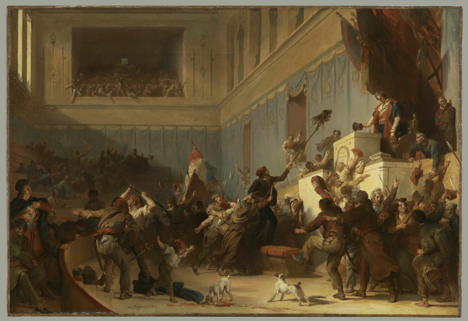Boissy d'Anglas saluant la tête du député Féraud (1er prairial an III: 20 mai 1795), Fragonard, Alexandre-Évariste, 2e quart du XIXe siècle (1830)