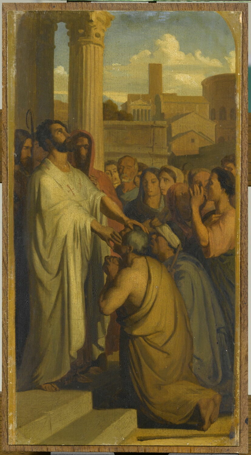 Saint Clair,premier évêque de Nantes,guérissant les aveugles. (Copie d'après Hippolyte Flandrin
