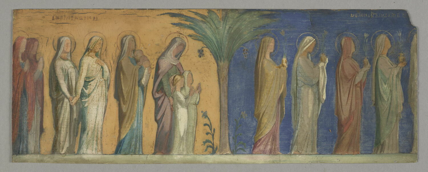 Cortège de saintes (esquisse pour le décor de Nîmes ou pour celui de St Vincent de Paul ?), Flandrin, Hippolyte, 2e quart du XIXe siècle (1825 - 1850)