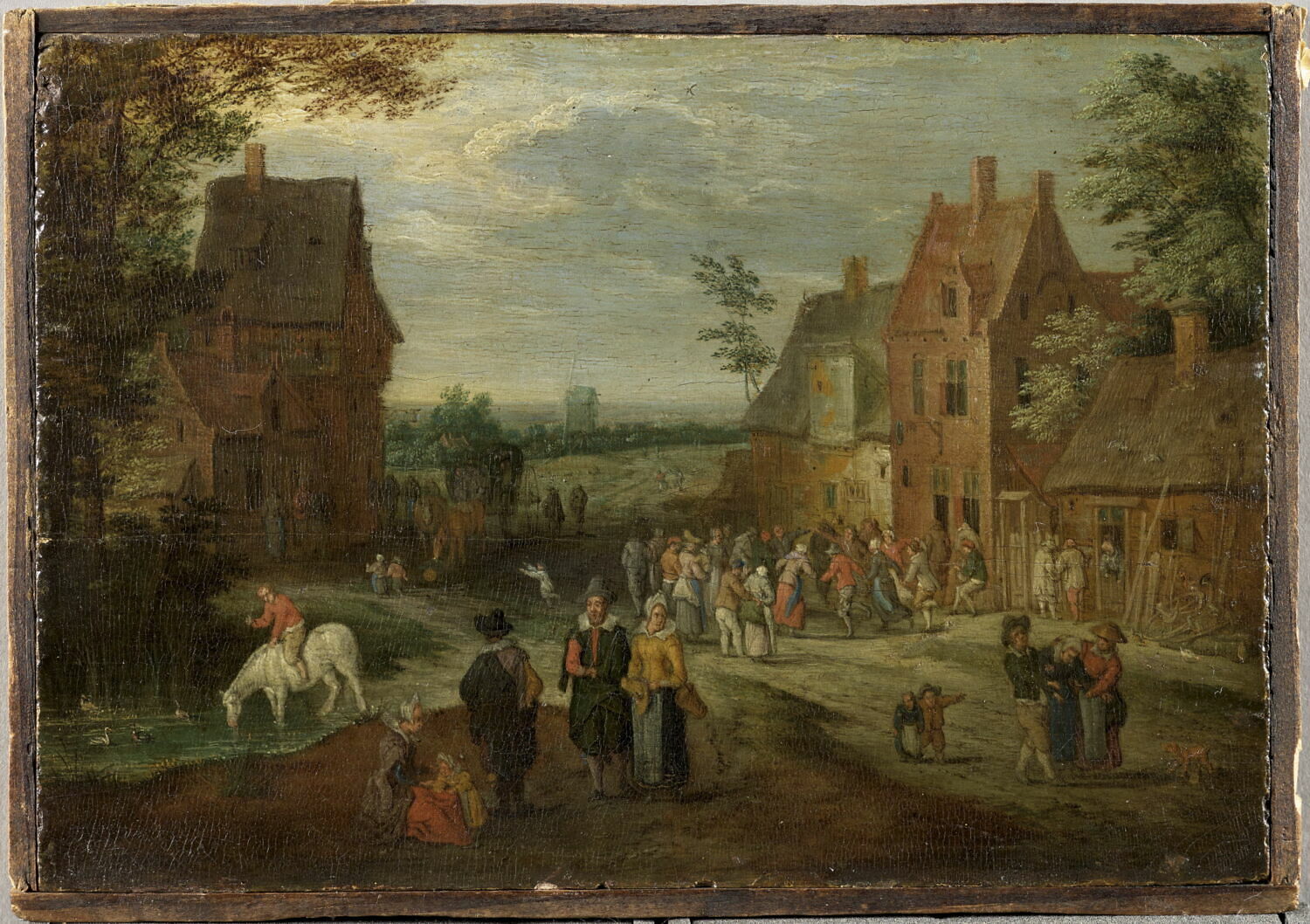 Danse de paysans dans un village, Gijsels, Pieter, Fin du XVIIe siècle (vers 1680)
