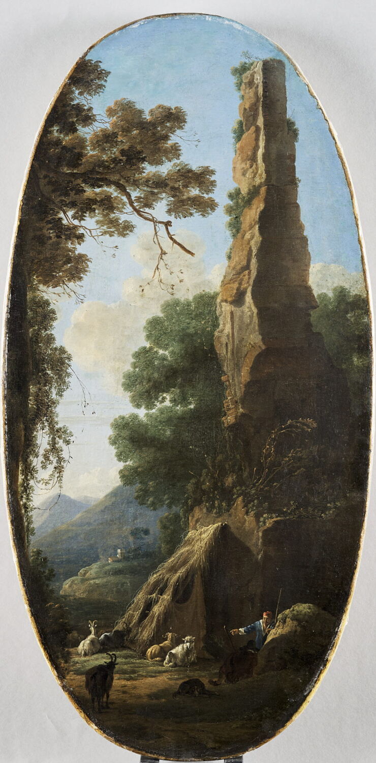 Ruine et cabane de bergers, Asselijn, Jan, 2e quart du XVIIe siècle (vers 1646 - 1647)