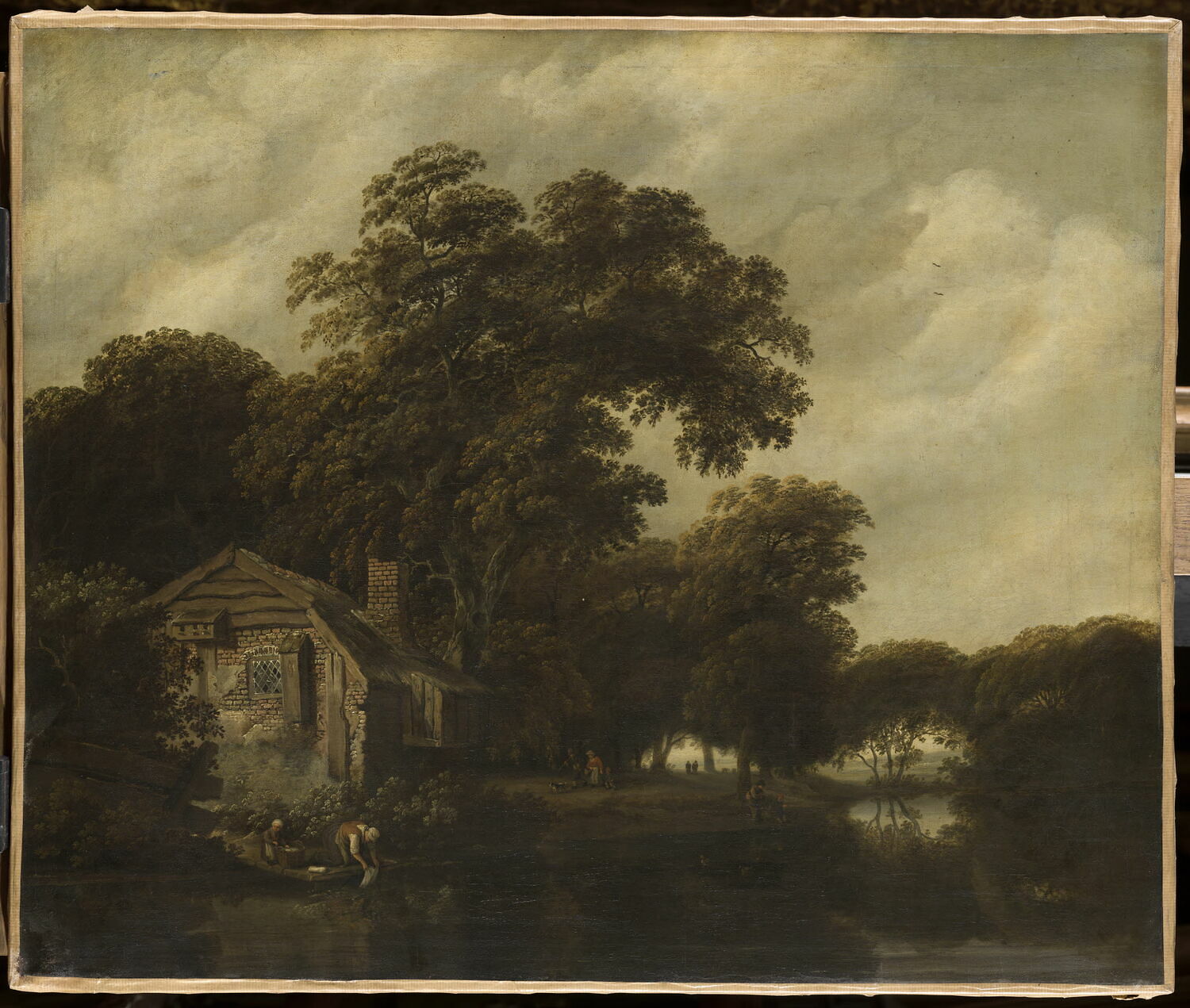 Paysage avec une laveuse de linge près d'une chaumière, Decker, Cornelis Gerritsz, 2e quart du XVIIe siècle (1625 - 1650)