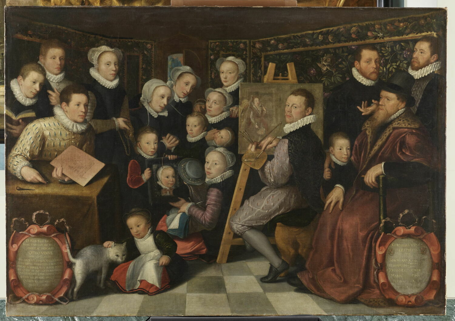 Portrait d'Otto van Veen à son chevalet, entouré des siens, Veen, Otto van, XVIe siècle (1584)