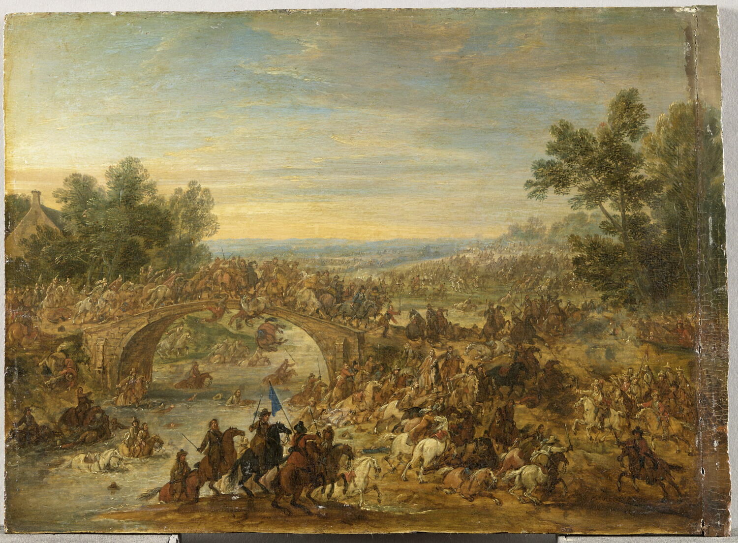 Combat de cavalerie au passage d'un pont, Van der Meulen, Adam Frans, XVIIe siècle (vers 1655 - 1660)