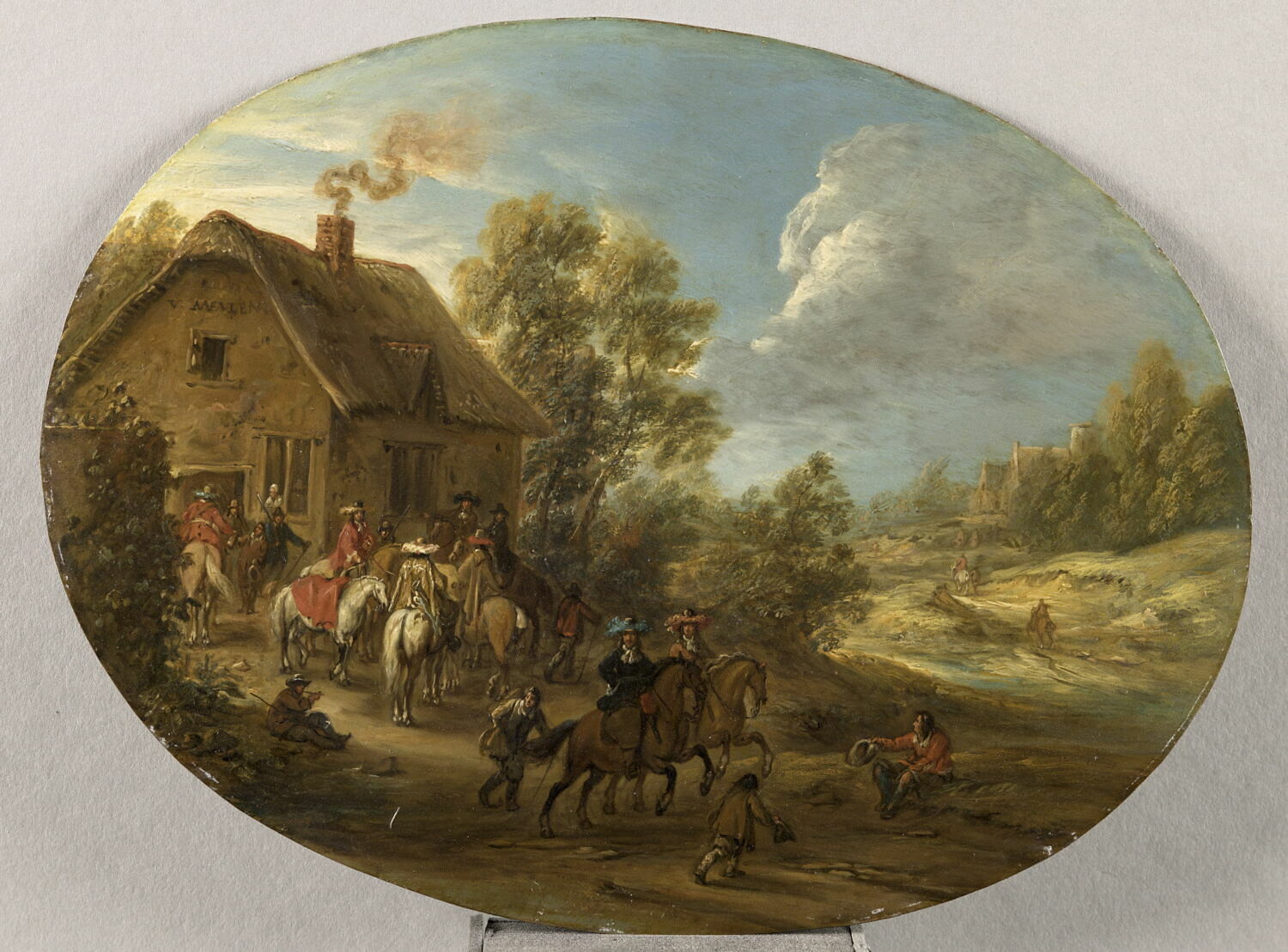 Halte de cavaliers, Van der Meulen, Adam Frans, XVIIe siècle (1600 - 1665)
