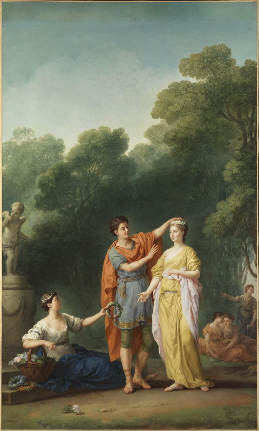 Amant couronnant sa maîtresse, Vien, Joseph-Marie, 3e quart du XVIIIe siècle (1773)