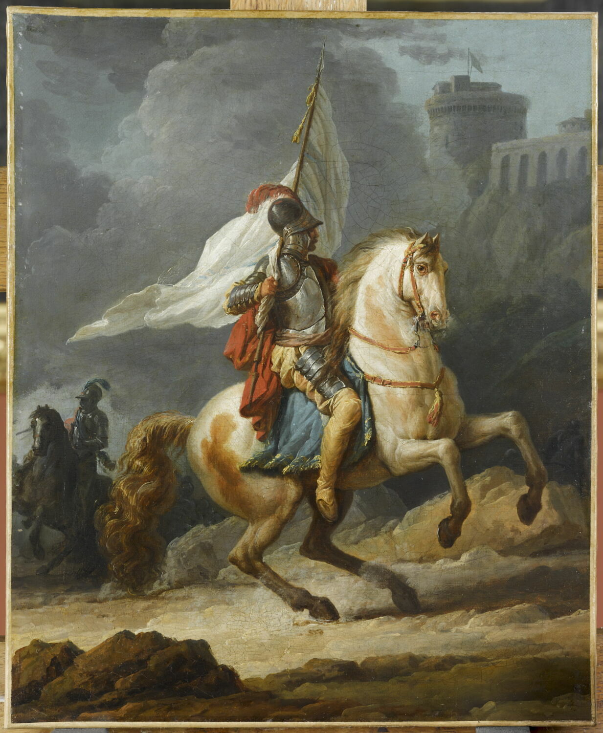 Cavalier en armure tenant un drapeau, Vernet, Antoine-Charles-Horace, 1e quart du XIXe siècle (1800 - 1825)