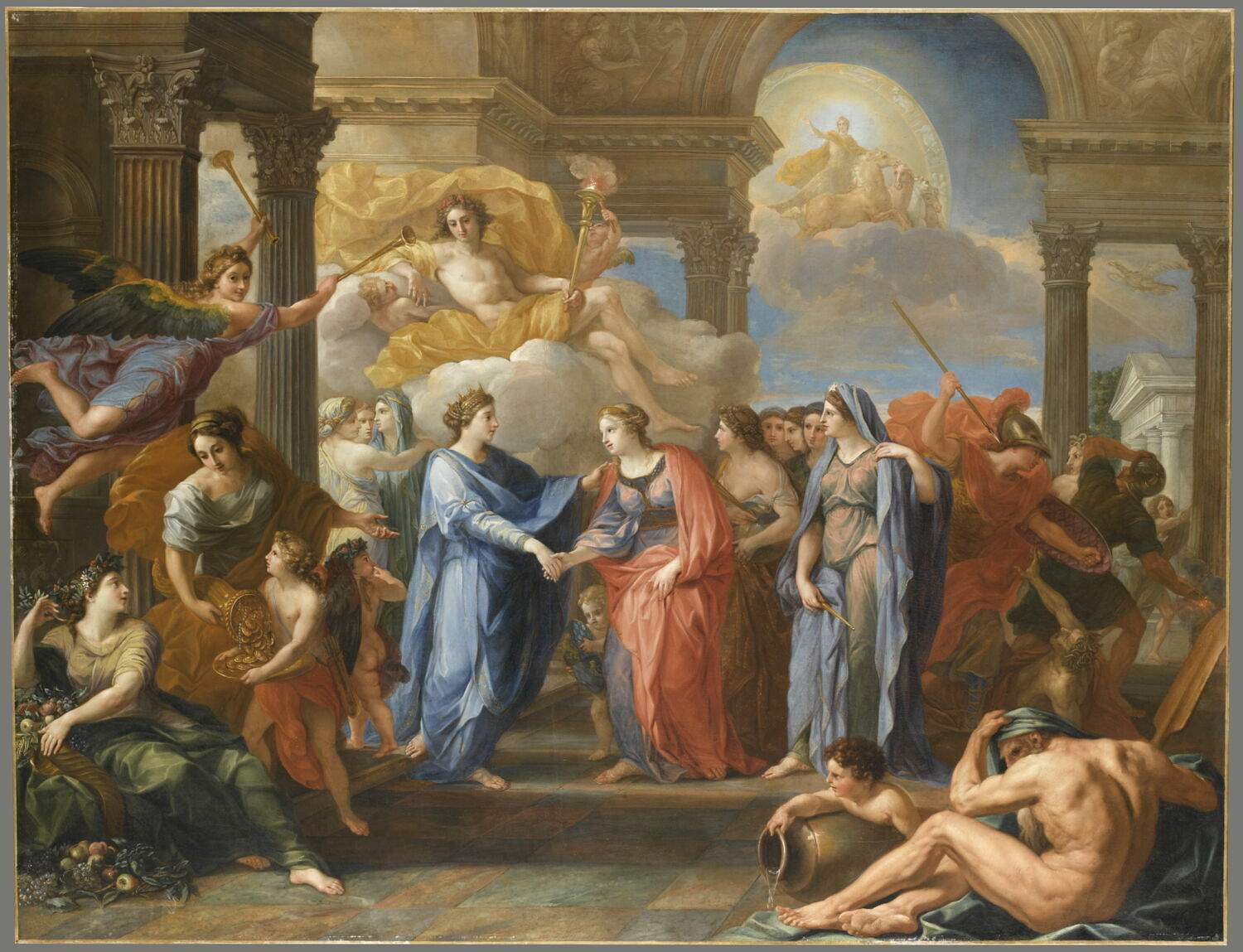 Allégorie de l'Alliance de la France et de la Bavière par le mariage du Grand Dauphin, Vuez, Arnould de, 4e quart du XVIIe siècle (1681)