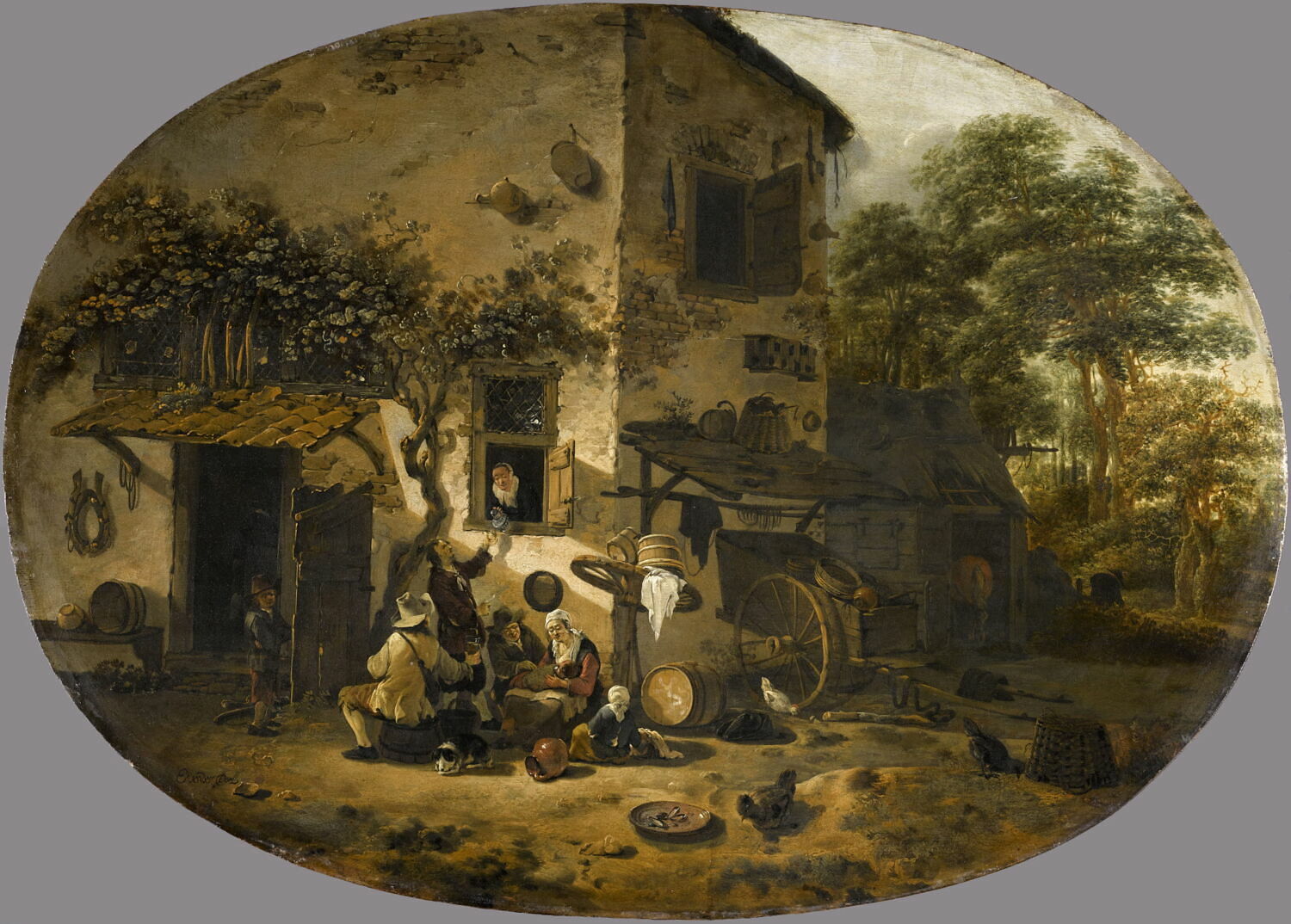 Une maison rustique, Poel, Egbert van der, Milieu du XVIIe siècle (1655)