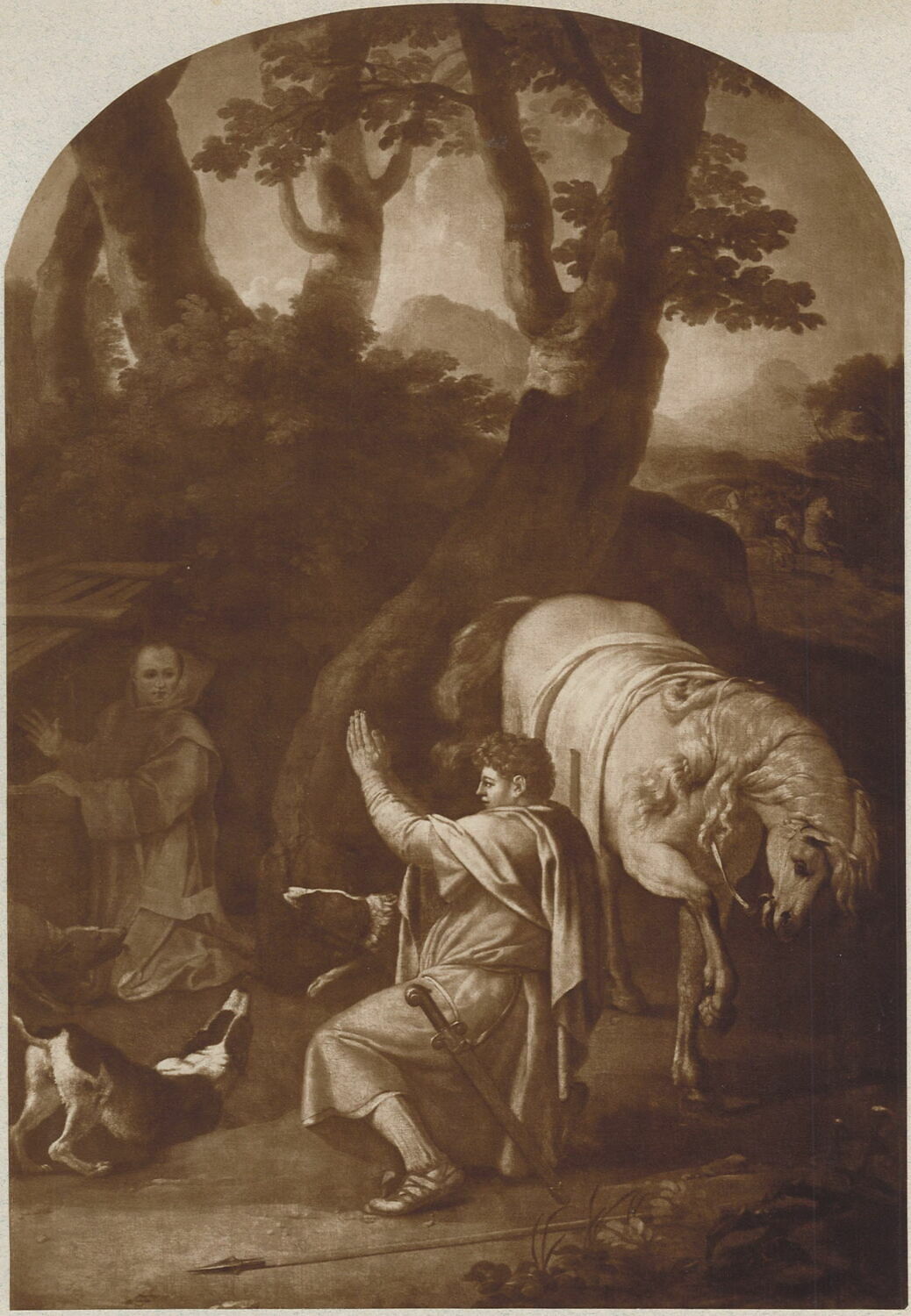 Rencontre de saint Bruno et du comte Roger de Sicile, Le Sueur, Eustache, 2e quart du XVIIe siècle (1645 - 1648)