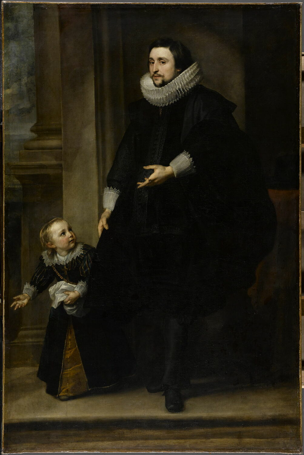 Portrait d'un homme de qualité avec son fils. Pendant de l’INV. 1243, Dyck, Antoon van, 2e quart du XVIIe siècle (vers 1628)
