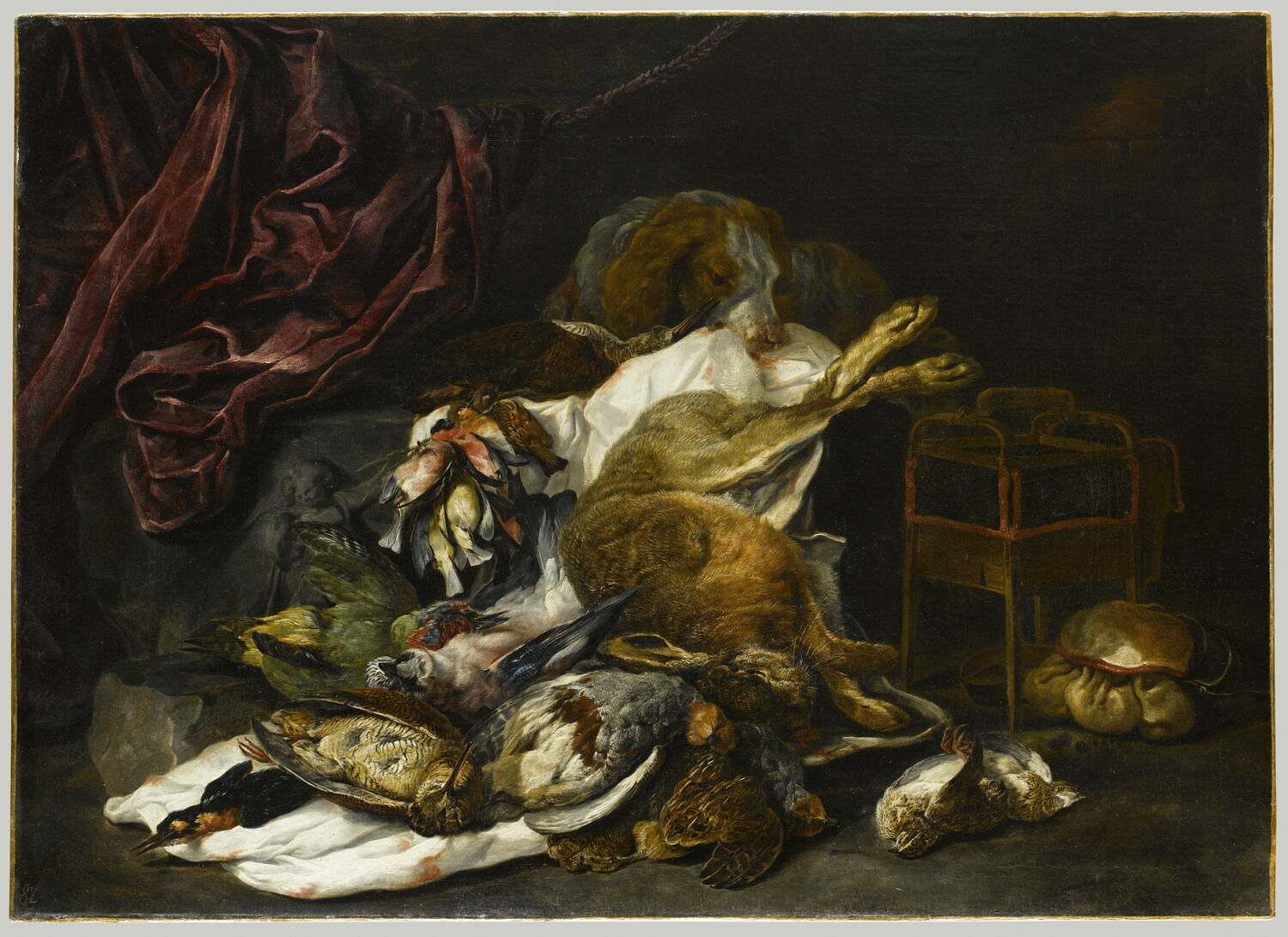 Chien auprès d'un étalage de gibier mort et d'un bas-relief sculpté, Ян Фейт, вторая четверть XVII века (1651)