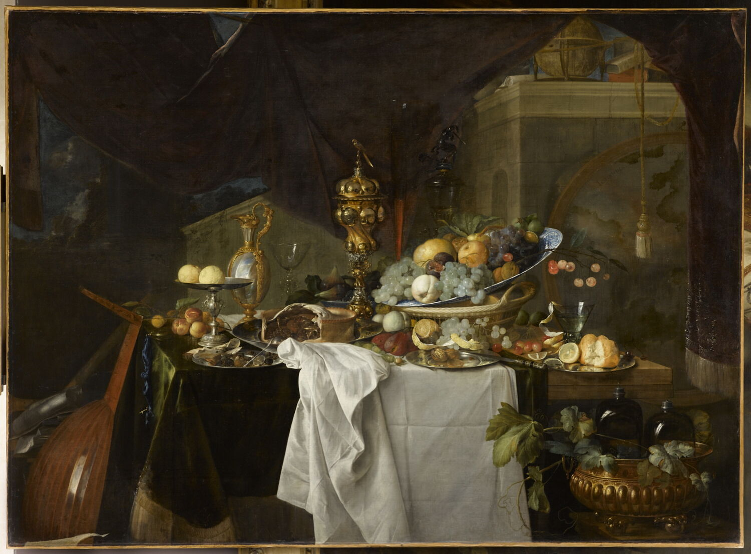 Fruits et riche vaisselle sur une table, dit autrefois Un dessert, Heem, Jan Davidsz de, 2e quart du XVIIe siècle (1640)