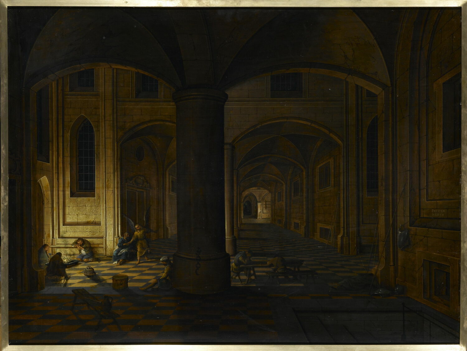 Intérieur d’une prison où l’on voit saint Pierre délivré par un ange, Neefs, Pieter I, XVIIe siècle (vers 1620 - 1630)