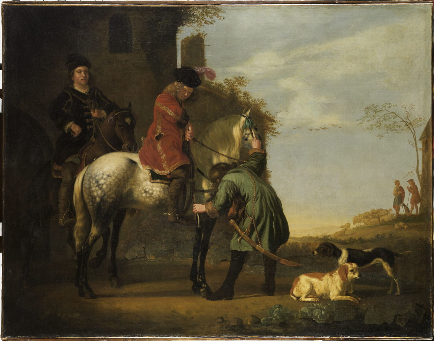 Le départ pour la promenade à cheval, Cuyp, Aelbrecht, 3e quart du XVIIe siècle (vers 1660 - 1670)