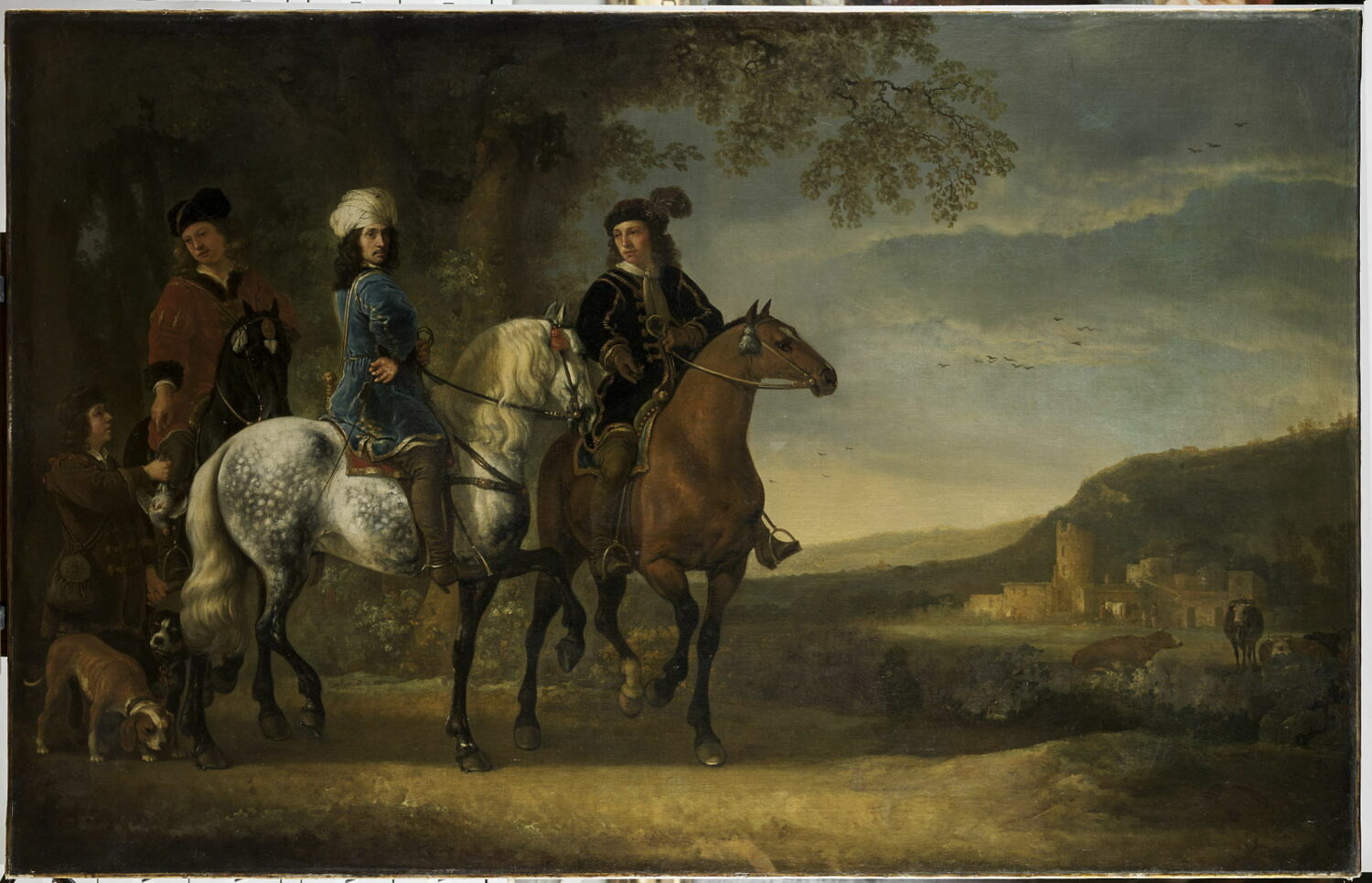 Paysage avec trois cavaliers, Cuyp, Aelbrecht, 3e quart du XVIIe siècle (1665 - 1670)