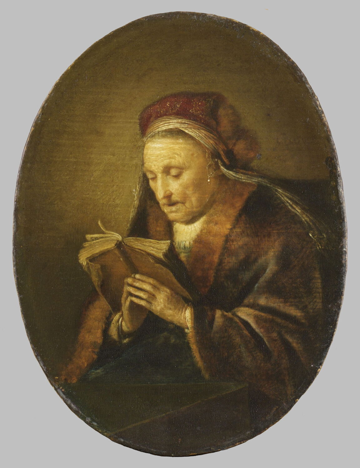 Femme âgée priant ou La Prophétesse Anne, dit aussi La Mère de Rembrandt, Dou, Gerard, 2e quart du XVIIe siècle (1664)