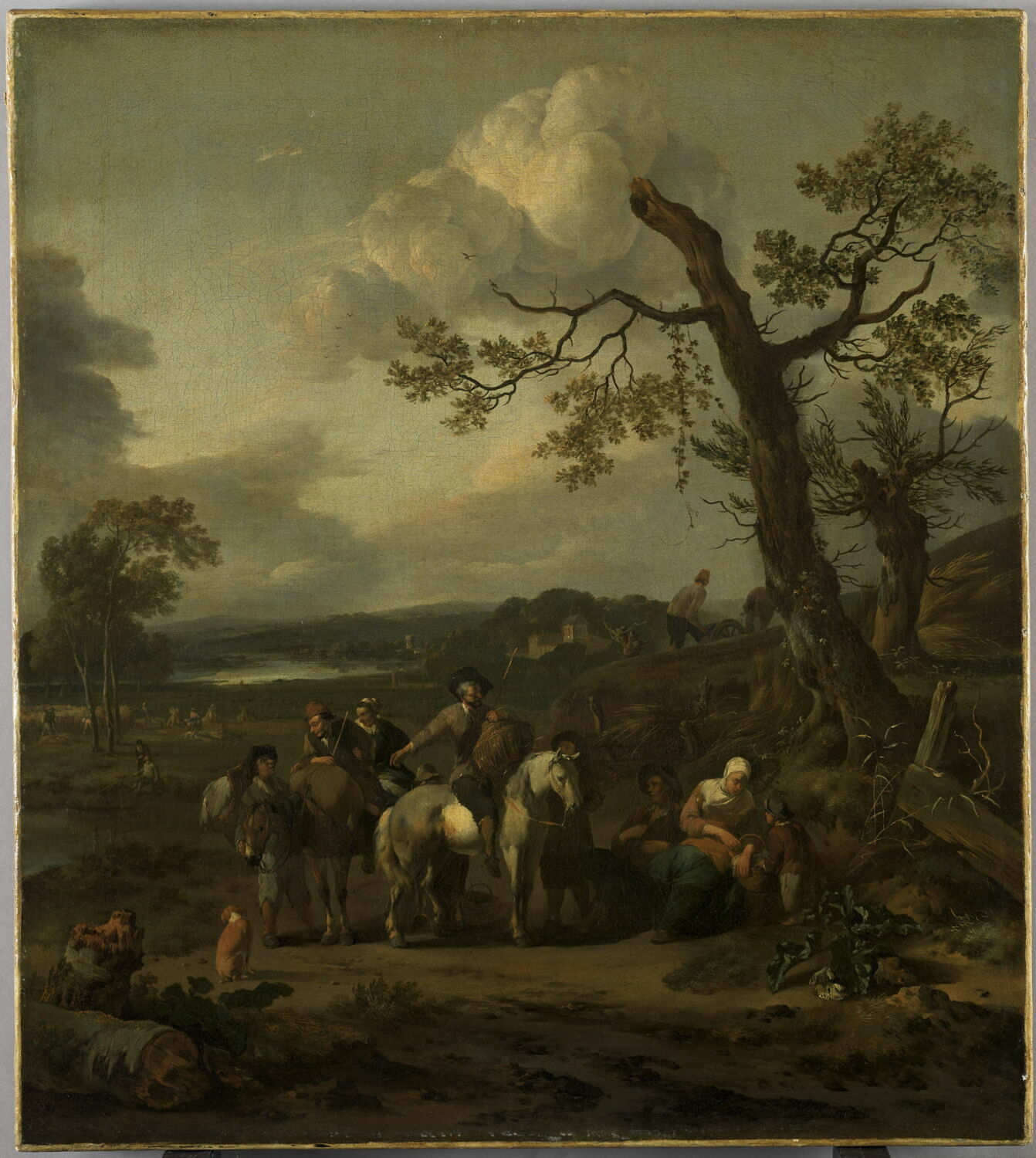 Halte de paysans allant au marché, Lingelbach, Johannes, 3e quart du XVIIe siècle (vers 1660 - 1670)
