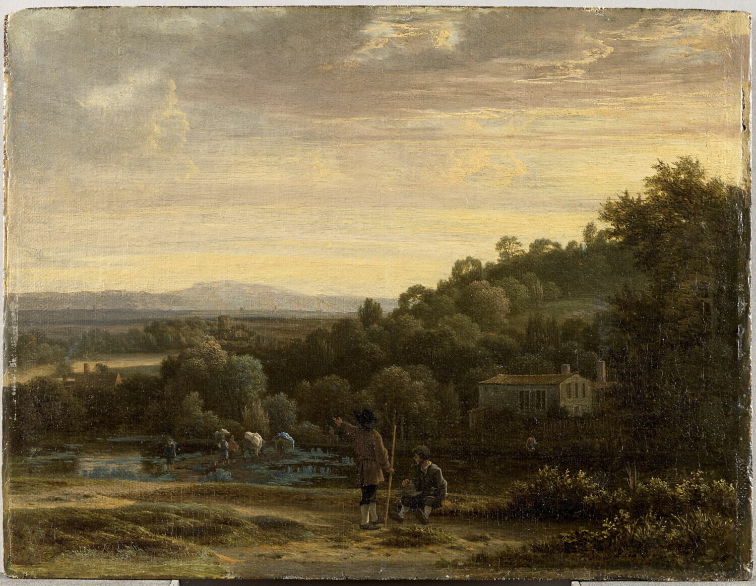 Le Gué avec deux bergers à l'avant-plan, Haagen, Joris van der, 2e quart du XVIIe siècle (1646)