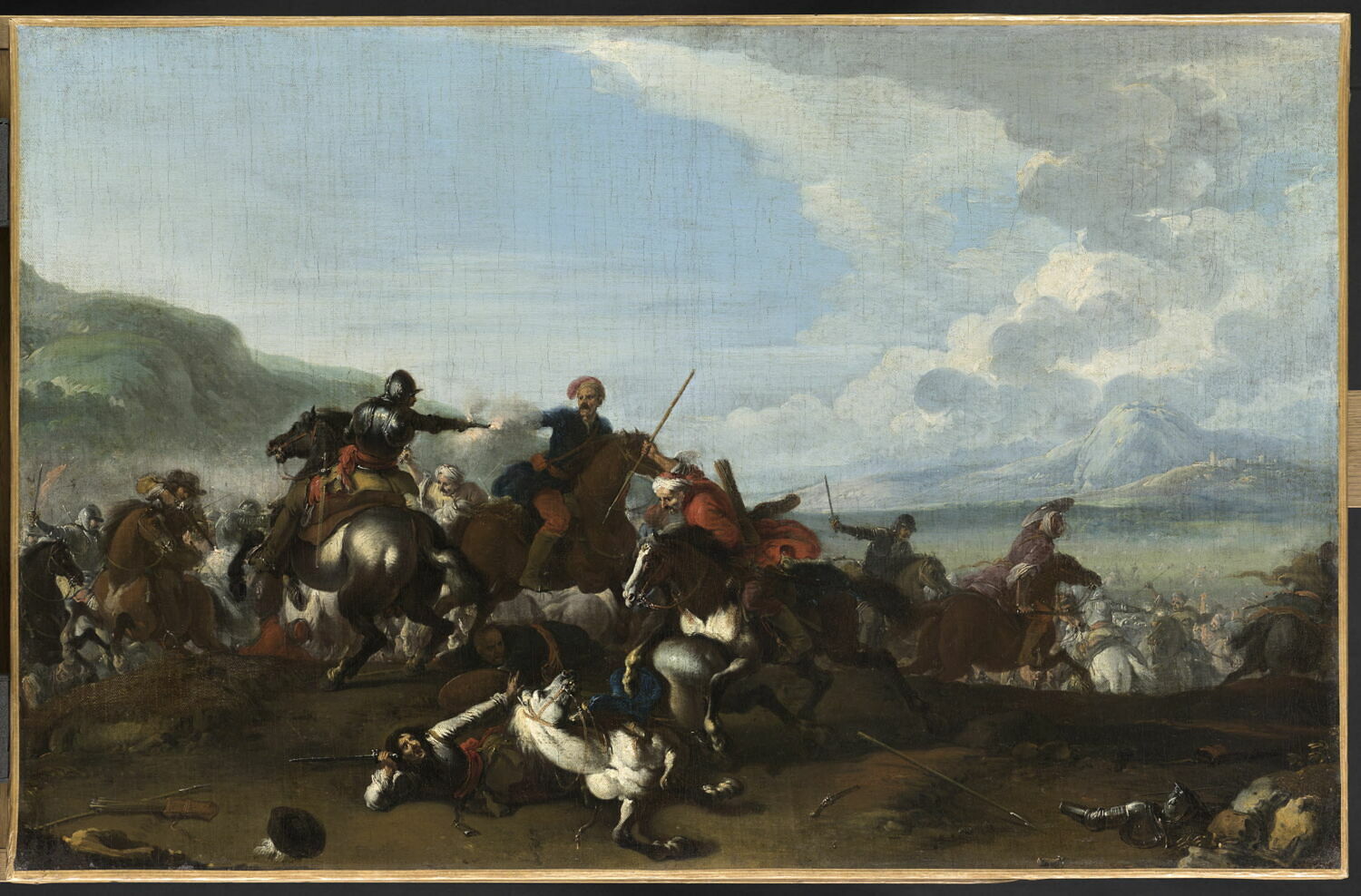 Cuirassiers aux prises avec des cavaliers turcs, Courtois, Jacques, 2e quart du XVIIe siècle (vers 1640 - 1645)