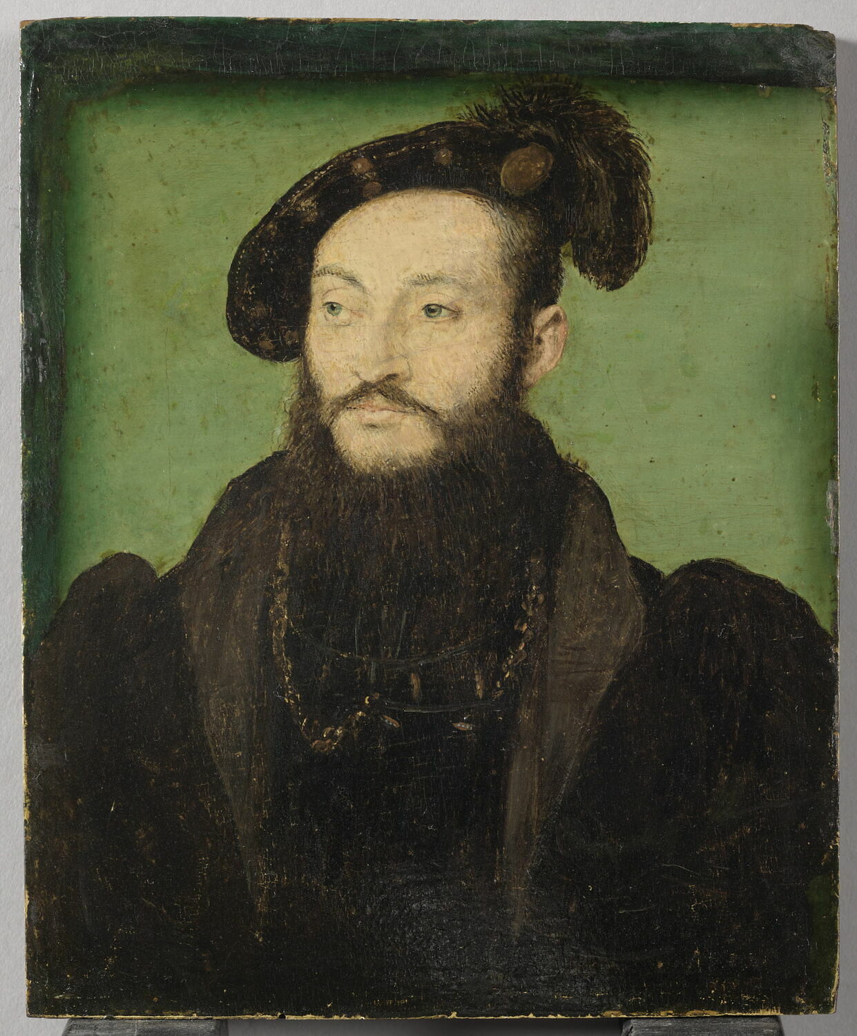 Portrait d'homme, dit autrefois Laurent II de Médicis, duc d'Urbin., Corneille de Lyon, 2e quart du XVIe siècle (1525 - 1550)