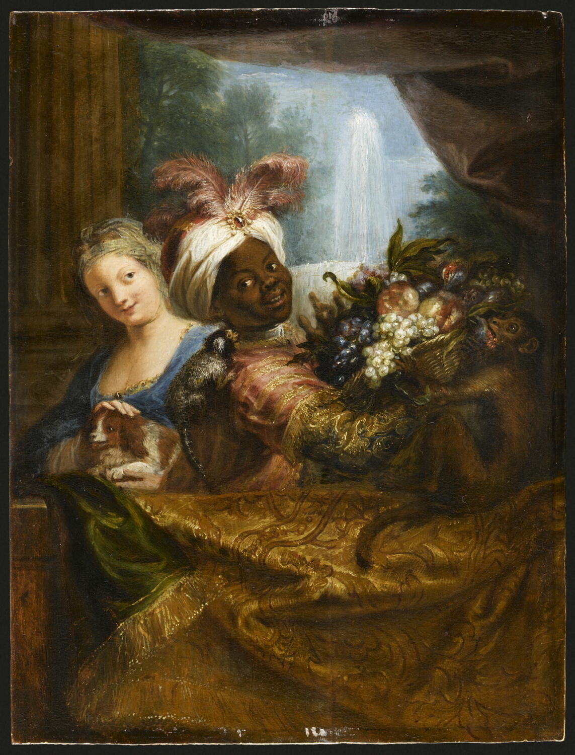 Angola, trompette de Louis XIV, tenant une corbeille de fruits, Coypel, Antoine, Fin du XVIIe siècle - début du XVIIIè siècle (1682 - 1683)