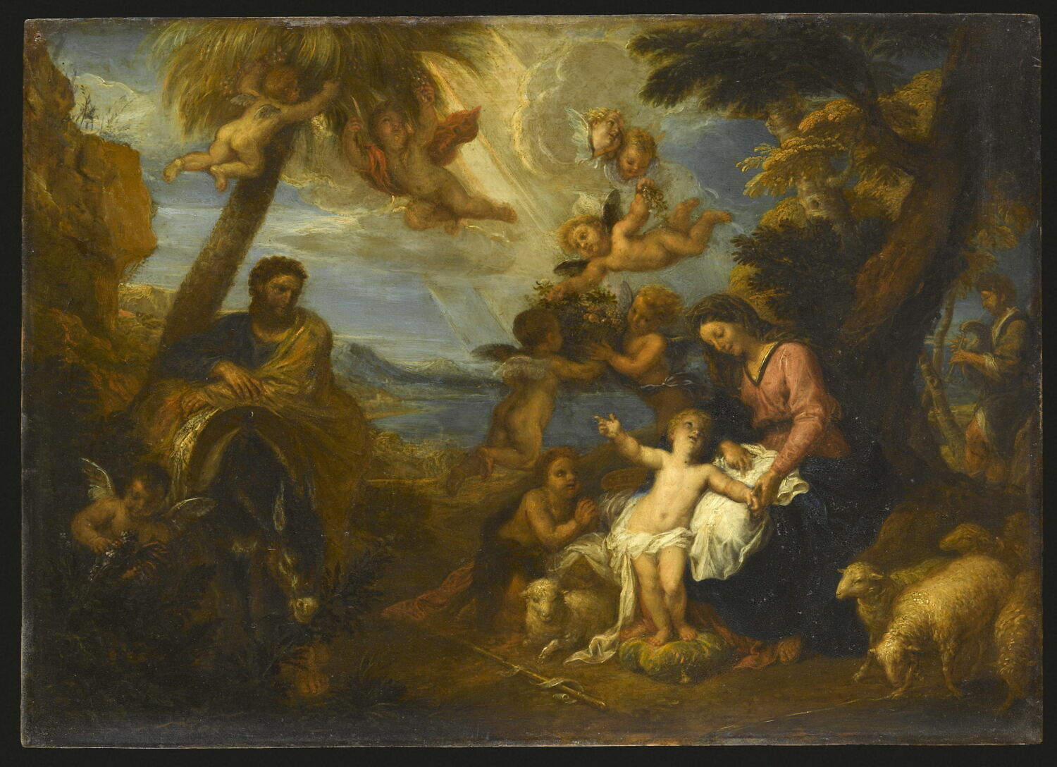 Le repos de la Sainte Famille au retour d'Égypte, Corneille, Michel II, 2e moitié du XVIIe siècle (vers 1695)