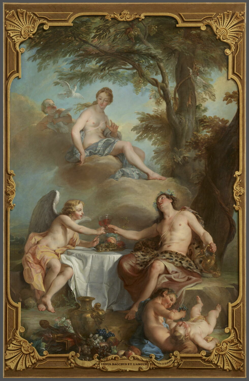 Vénus, Bacchus et l'Amour, dit aussi L'Alliance de Bacchus et l'Amour, ou l'Automne., Coypel, Noël Nicolas, 2e quart du XVIIIe siècle (1727)