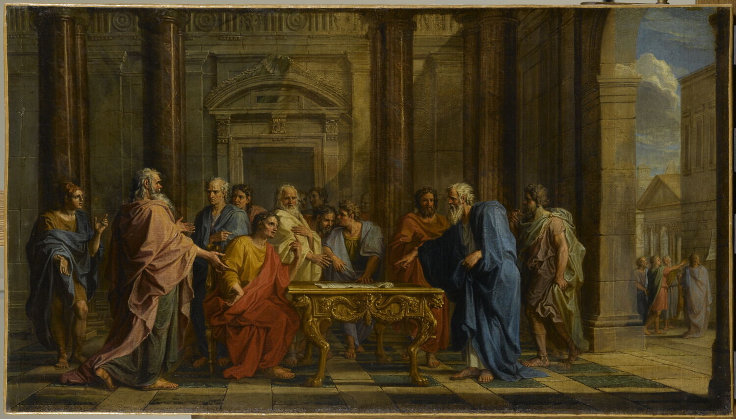 Solon défendant ses lois contre les objections des Athéniens, Coypel, Noël, 2e moitié du XVIIe siècle (vers 1673)