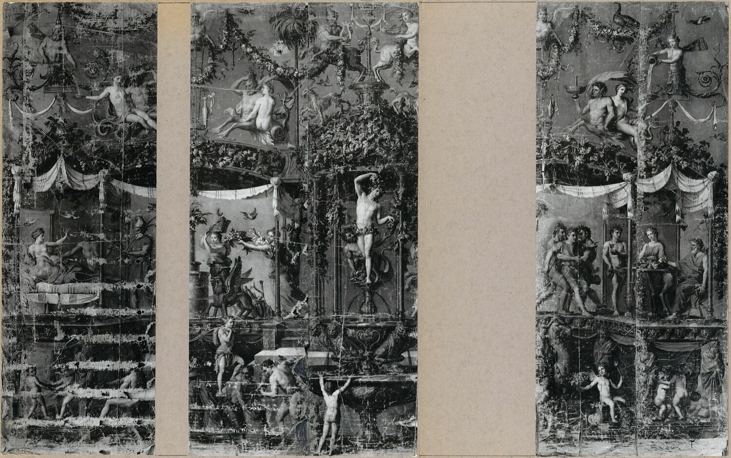 Le triomphe de Bacchus (cinq fragments), Coypel, Noël, Fin du XVIIe siècle (1684 - 1690)