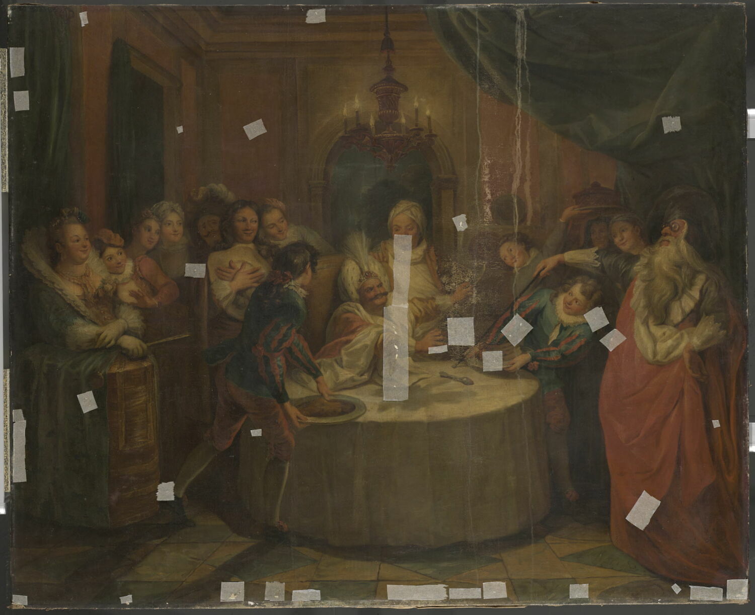 Le repas de Sancho (Cervantes, Don Quichotte)., Coypel, Charles-Antoine, XVIIIe siècle (1732)