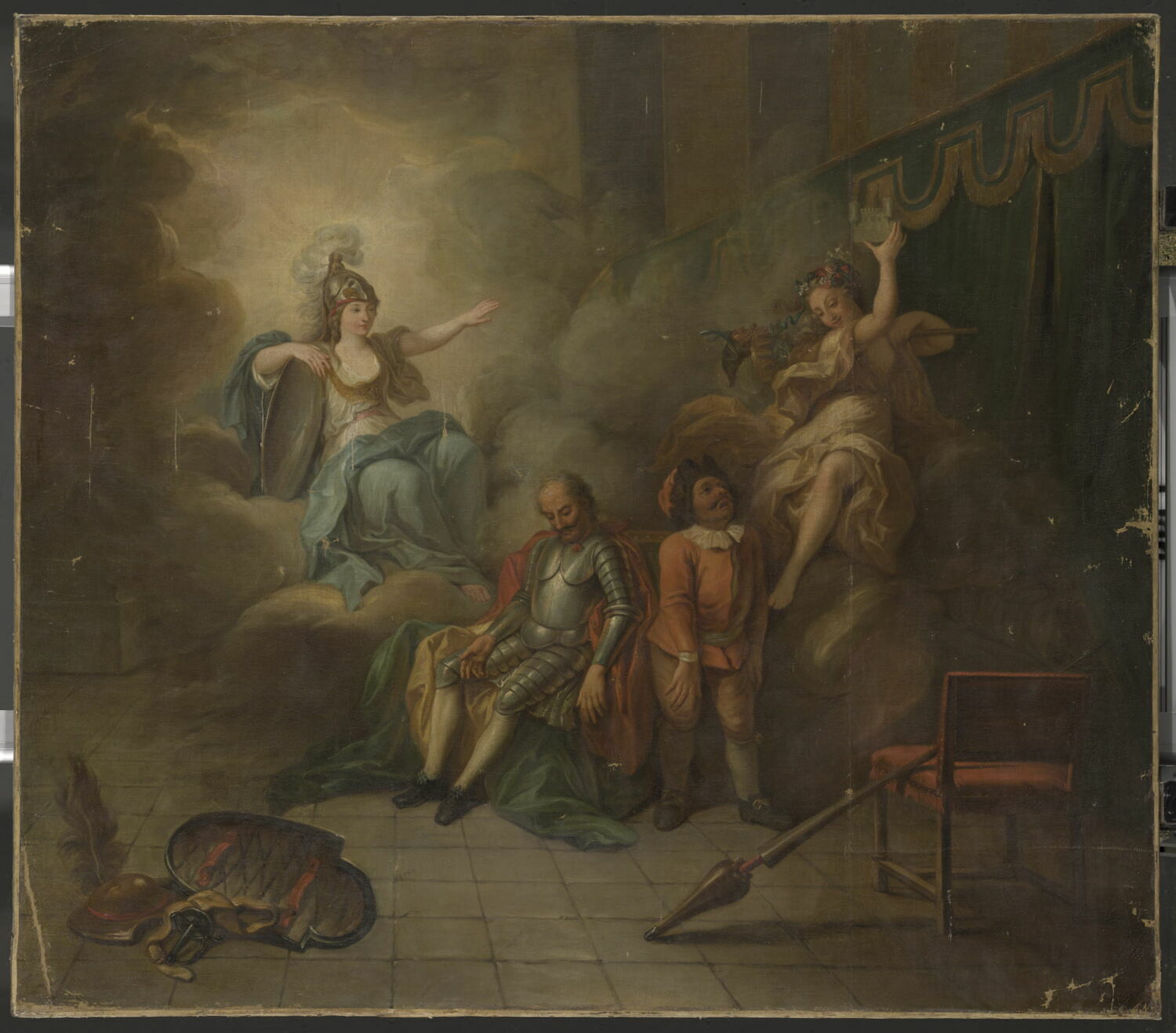 Don Quichotte guéri de sa folie par la Sagesse. (Cervantes, Don Quichotte)., Coypel, Charles-Antoine, XVIIIe siècle (1732)